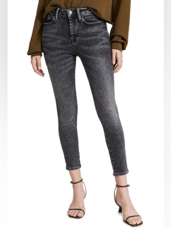 Frame Denim Denim - FRAME Dark Gray Le One Skinny Crop Jeans